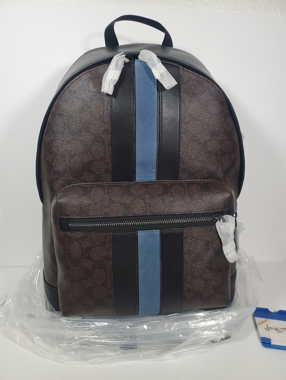 Coach West Backpack In Signature Canvas With Varsity Strip NWT